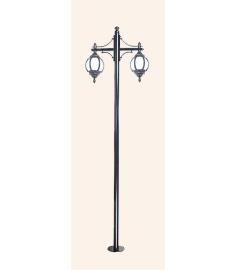Double Arm Outdoor Light Pole with Flange Base, Inverted