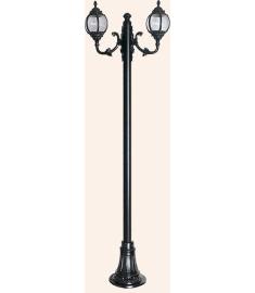 Double Arm Outdoor Light Pole with Lantern
