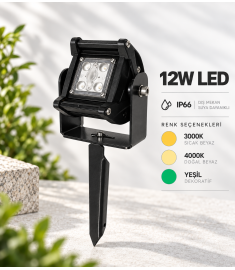 Garden Spike Light with 12W, 3000K, Warm White